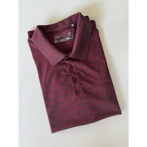 Cutter & Buck DryTec Luxe Polo Shirt Men’s XL Red Striped Golf Performance